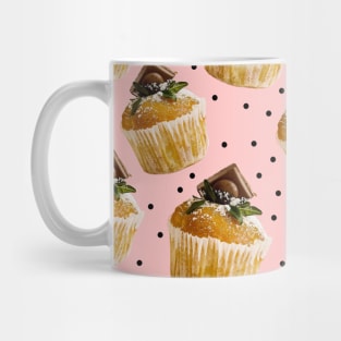 Vegan Vanilla Girly Cupcakes Pattern Mug